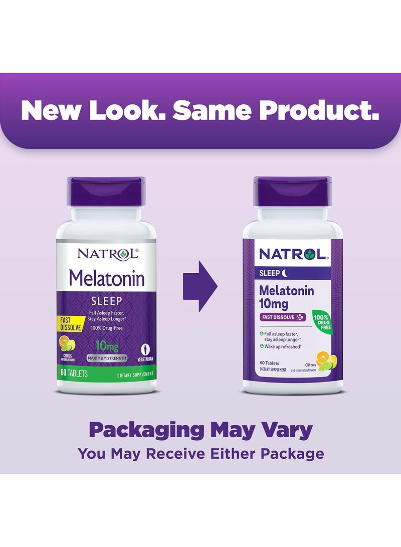 Natrol Melatonin 10Mg Fast Dissolve 60 Tablets Citrus Flavor - Image 5